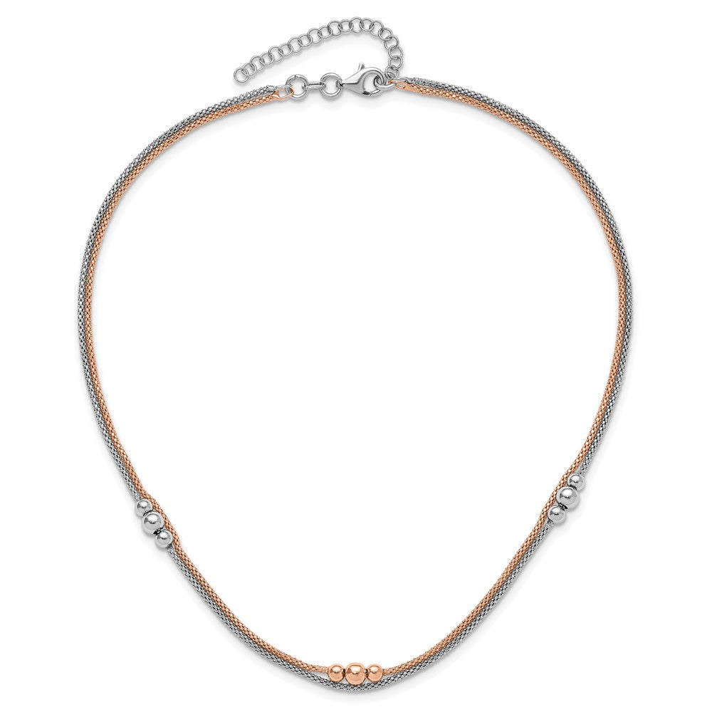Sterlingsilber Rhodium und Roséfarben 1.75 Zoll Verlängerung. Halskette