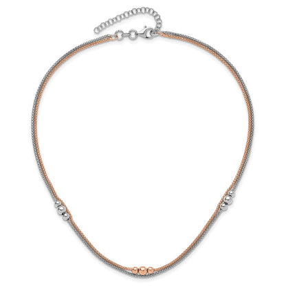Sterlingsilber Rhodium und Roséfarben 1.75 Zoll Verlängerung. Halskette