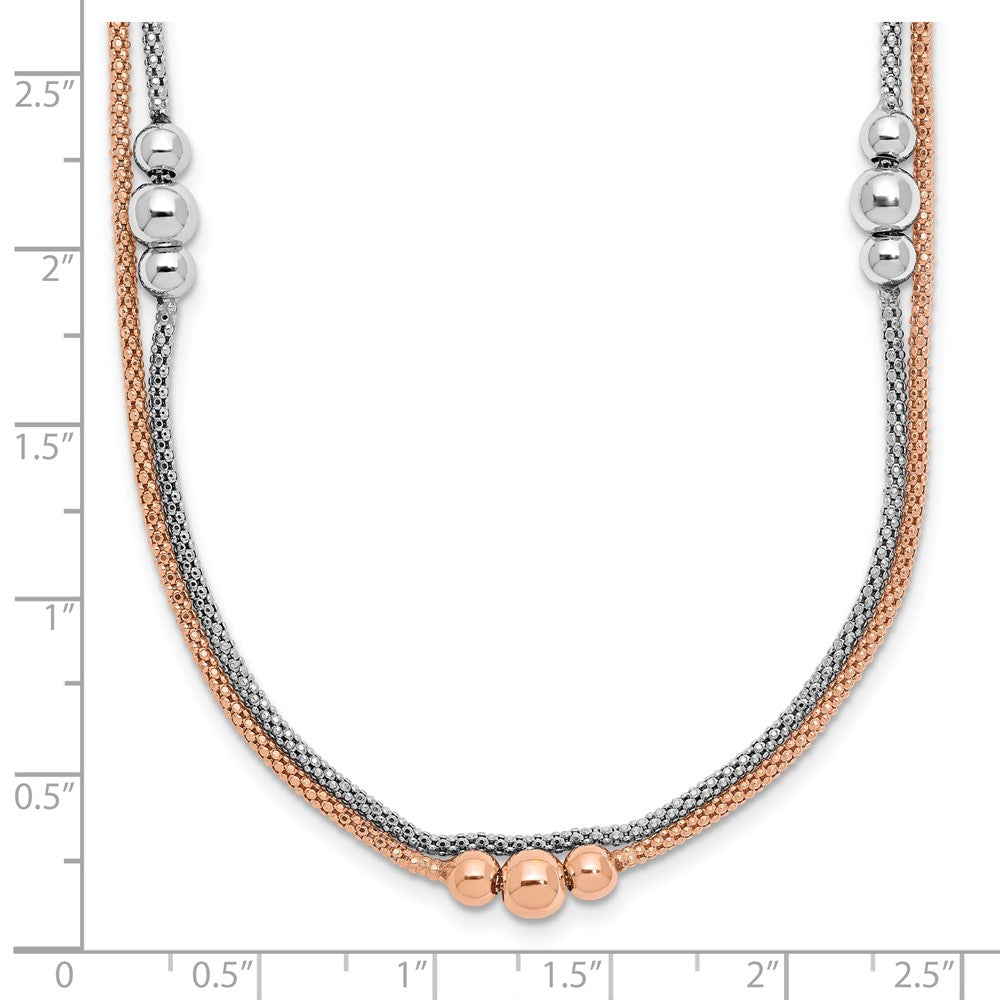 Sterlingsilber Rhodium und Roséfarben 1.75 Zoll Verlängerung. Halskette