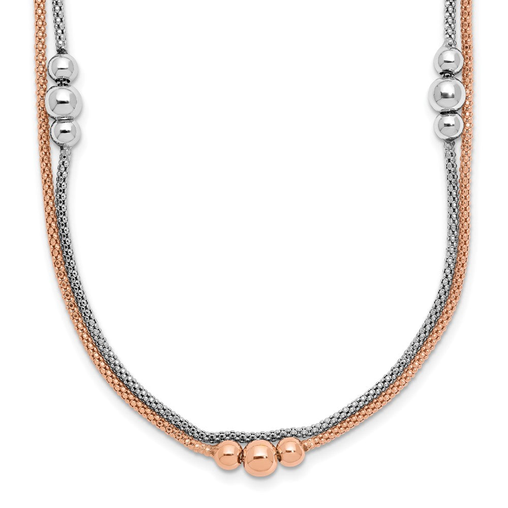Sterlingsilber Rhodium und Roséfarben 1.75 Zoll Verlängerung. Halskette