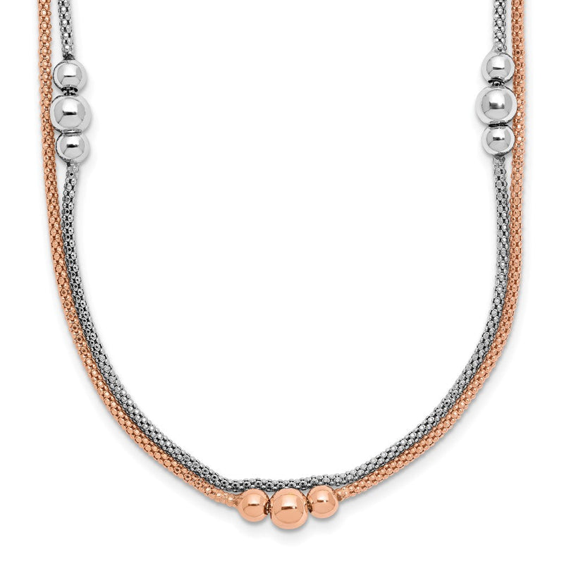 Sterlingsilber Rhodium und Roséfarben 1.75 Zoll Verlängerung. Halskette