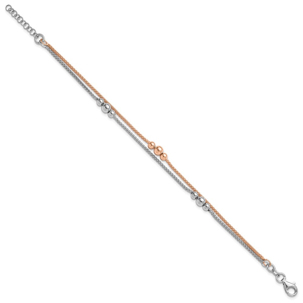 Sterlingsilber Rhodium und Roséfarben 1 Zoll Verlängerung. Armband
