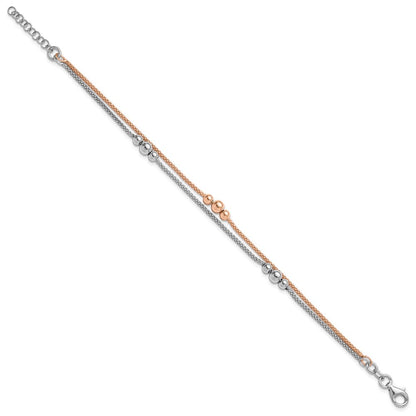 Sterlingsilber Rhodium und Roséfarben 1 Zoll Verlängerung. Armband