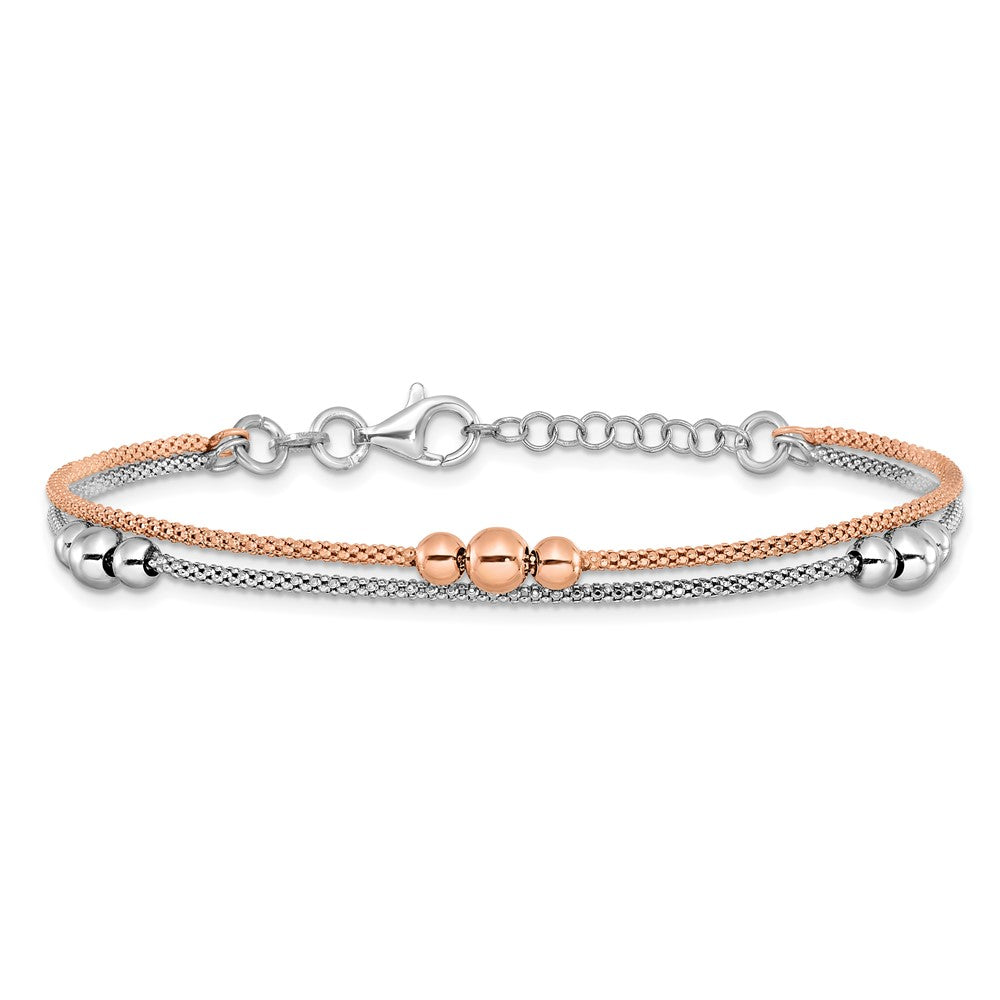 Sterlingsilber Rhodium und Roséfarben 1 Zoll Verlängerung. Armband