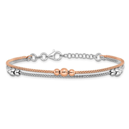 Sterlingsilber Rhodium und Roséfarben 1 Zoll Verlängerung. Armband