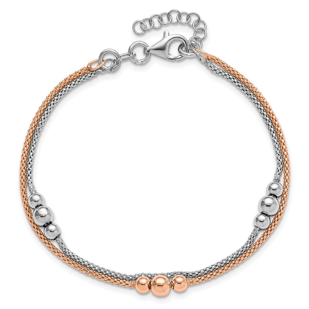 Sterlingsilber Rhodium und Roséfarben 1 Zoll Verlängerung. Armband