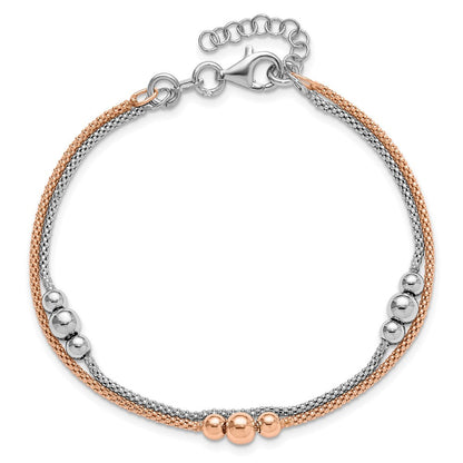 Sterlingsilber Rhodium und Roséfarben 1 Zoll Verlängerung. Armband
