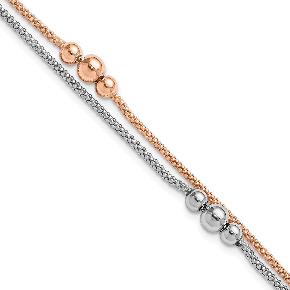 Sterlingsilber Rhodium und Roséfarben 1 Zoll Verlängerung. Armband