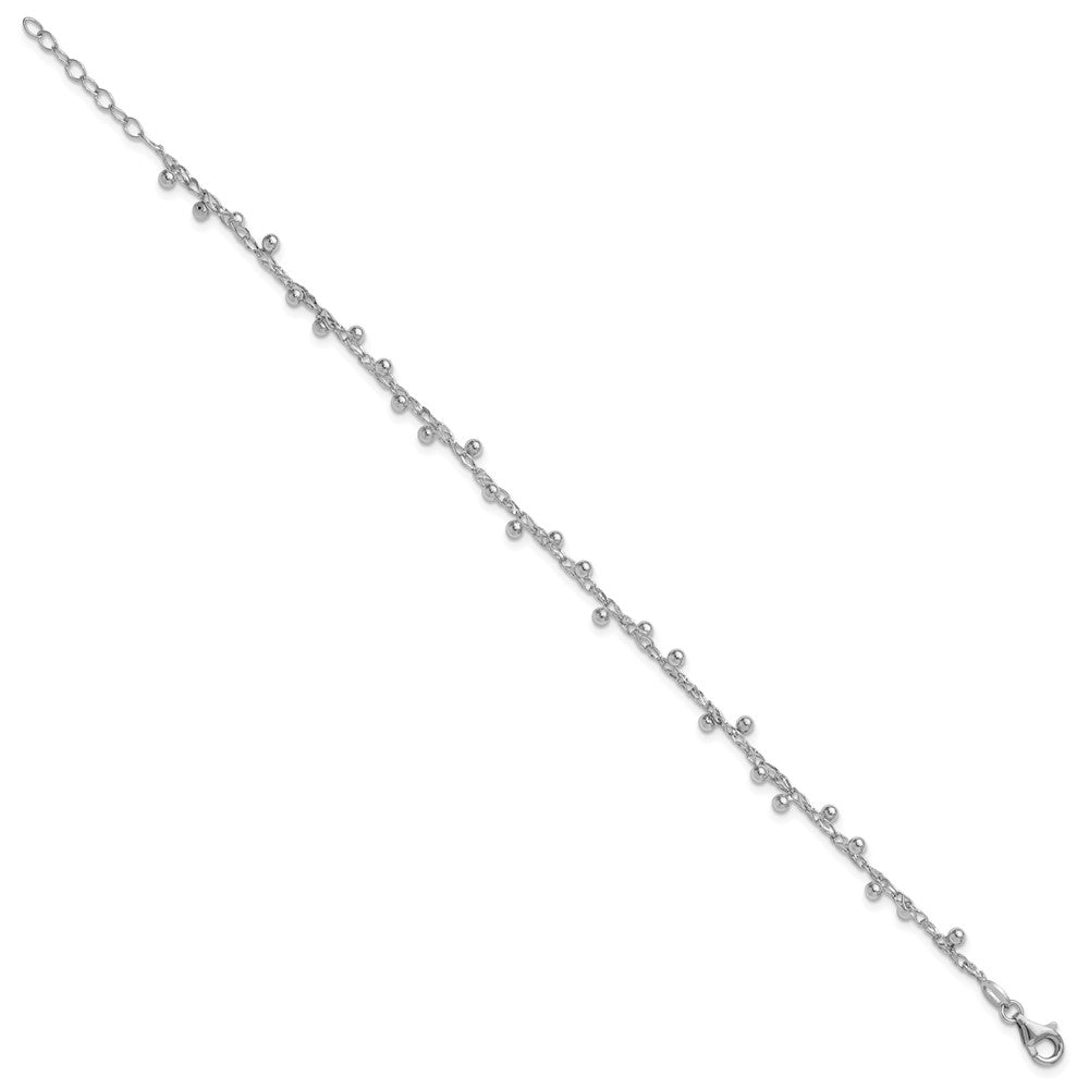 Sterlingsilber Rhodiniert Poliert Gekugelt 1 Zoll Verlängerung. Armband