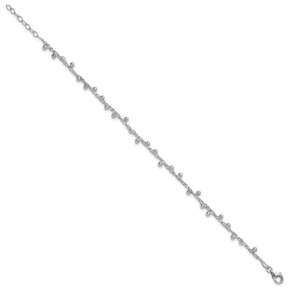 Sterlingsilber Rhodiniert Poliert Gekugelt 1 Zoll Verlängerung. Armband