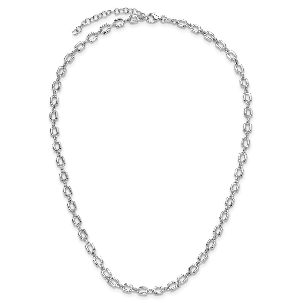 Sterlingsilber Rhodiniert Quadratisch Glieder 2 Zoll Verlängerung. Halskette