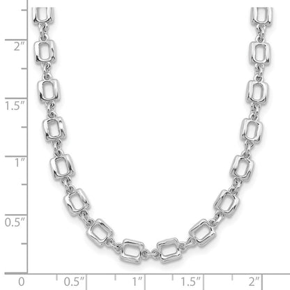 Sterlingsilber Rhodiniert Quadratisch Glieder 2 Zoll Verlängerung. Halskette