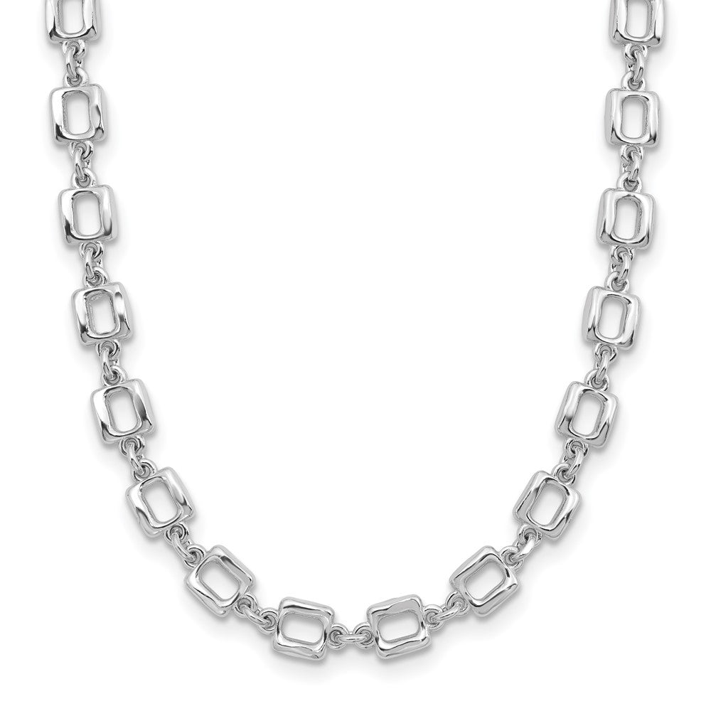 Sterlingsilber Rhodiniert Quadratisch Glieder 2 Zoll Verlängerung. Halskette
