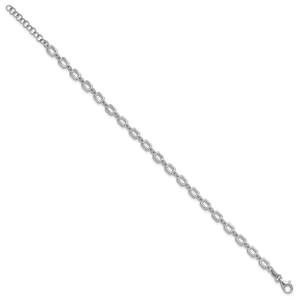 Sterlingsilber Rhodiniert Quadratisch Glieder 1 Zoll Verlängerung. Armband