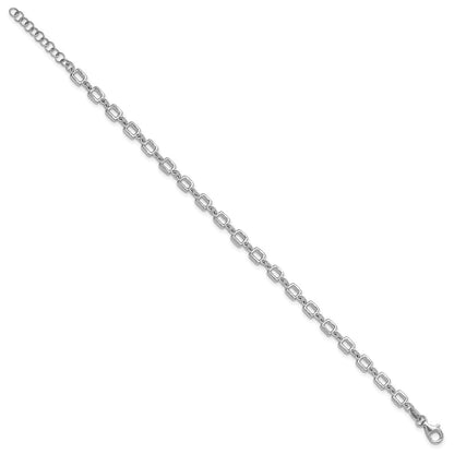 Sterlingsilber Rhodiniert Quadratisch Glieder 1 Zoll Verlängerung. Armband