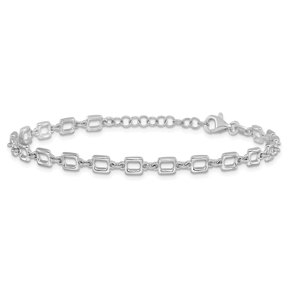Sterlingsilber Rhodiniert Quadratisch Glieder 1 Zoll Verlängerung. Armband