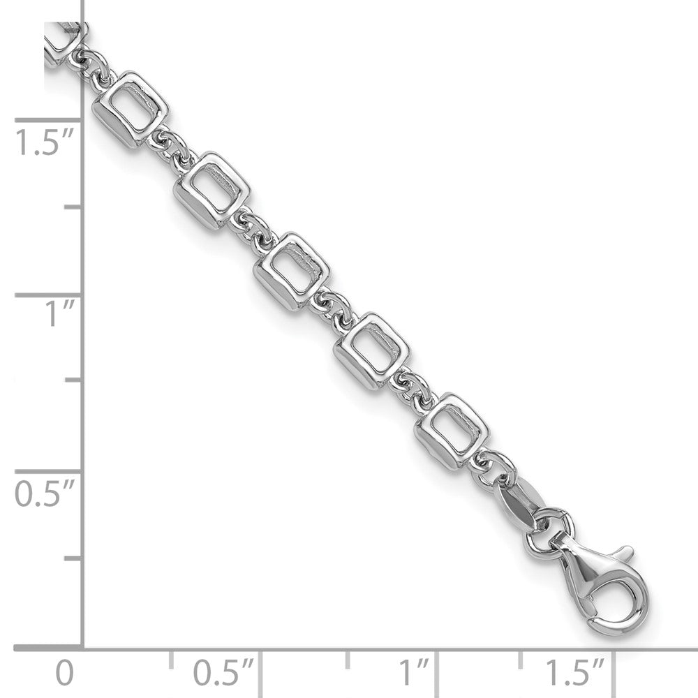 Sterlingsilber Rhodiniert Quadratisch Glieder 1 Zoll Verlängerung. Armband