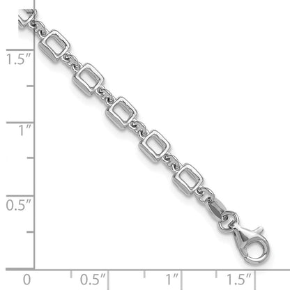 Sterlingsilber Rhodiniert Quadratisch Glieder 1 Zoll Verlängerung. Armband