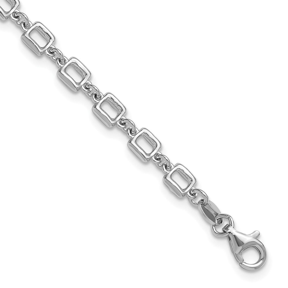 Sterlingsilber Rhodiniert Quadratisch Glieder 1 Zoll Verlängerung. Armband