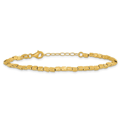 Vergoldet Sterlingsilber Poliert/hammered 1 Zoll Verlängerung. Armband