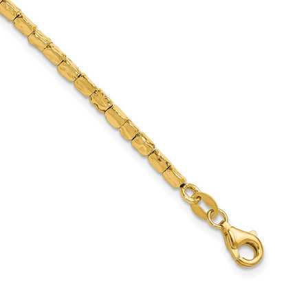 Vergoldet Sterlingsilber Poliert/hammered 1 Zoll Verlängerung. Armband