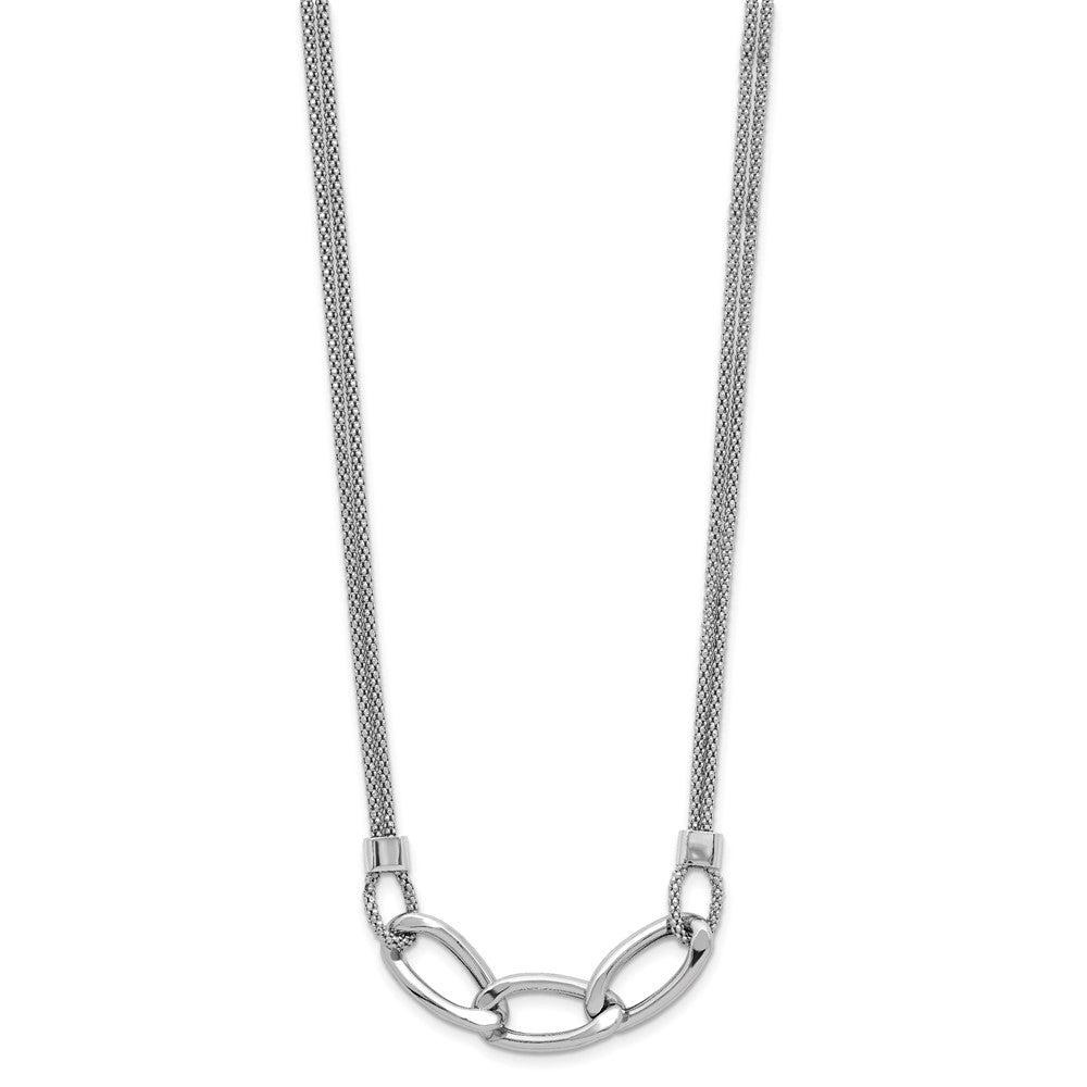 Sterlingsilber Rhodiniert Platin Poliert Multi Strang 2 Zoll Verlängerung. Halskette