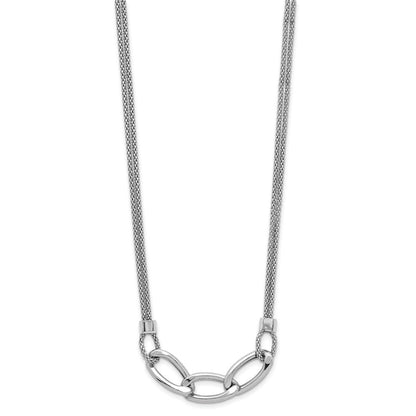 Sterlingsilber Rhodiniert Platin Poliert Multi Strang 2 Zoll Verlängerung. Halskette