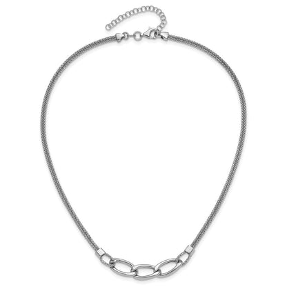 Sterlingsilber Rhodiniert Platin Poliert Multi Strang 2 Zoll Verlängerung. Halskette