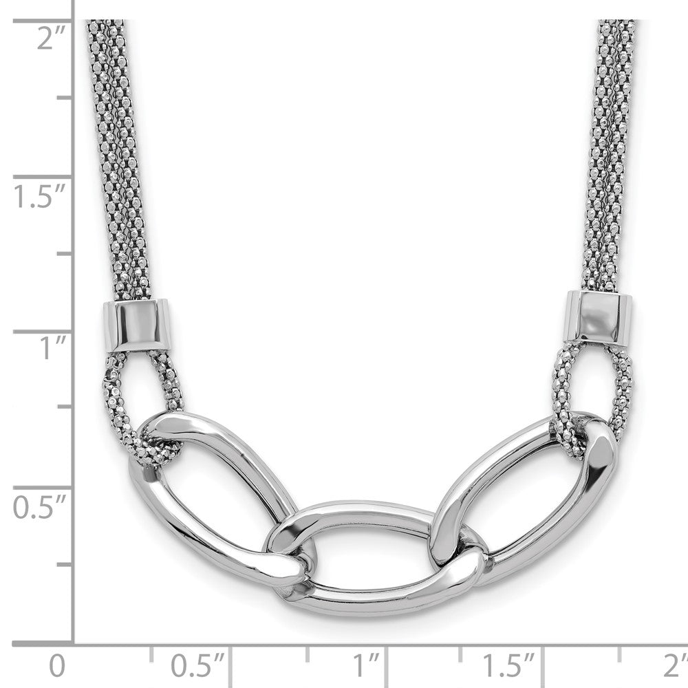 Sterlingsilber Rhodiniert Platin Poliert Multi Strang 2 Zoll Verlängerung. Halskette
