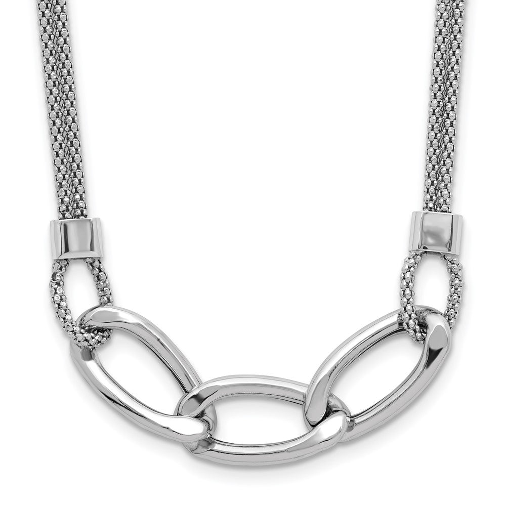 Sterlingsilber Rhodiniert Platin Poliert Multi Strang 2 Zoll Verlängerung. Halskette