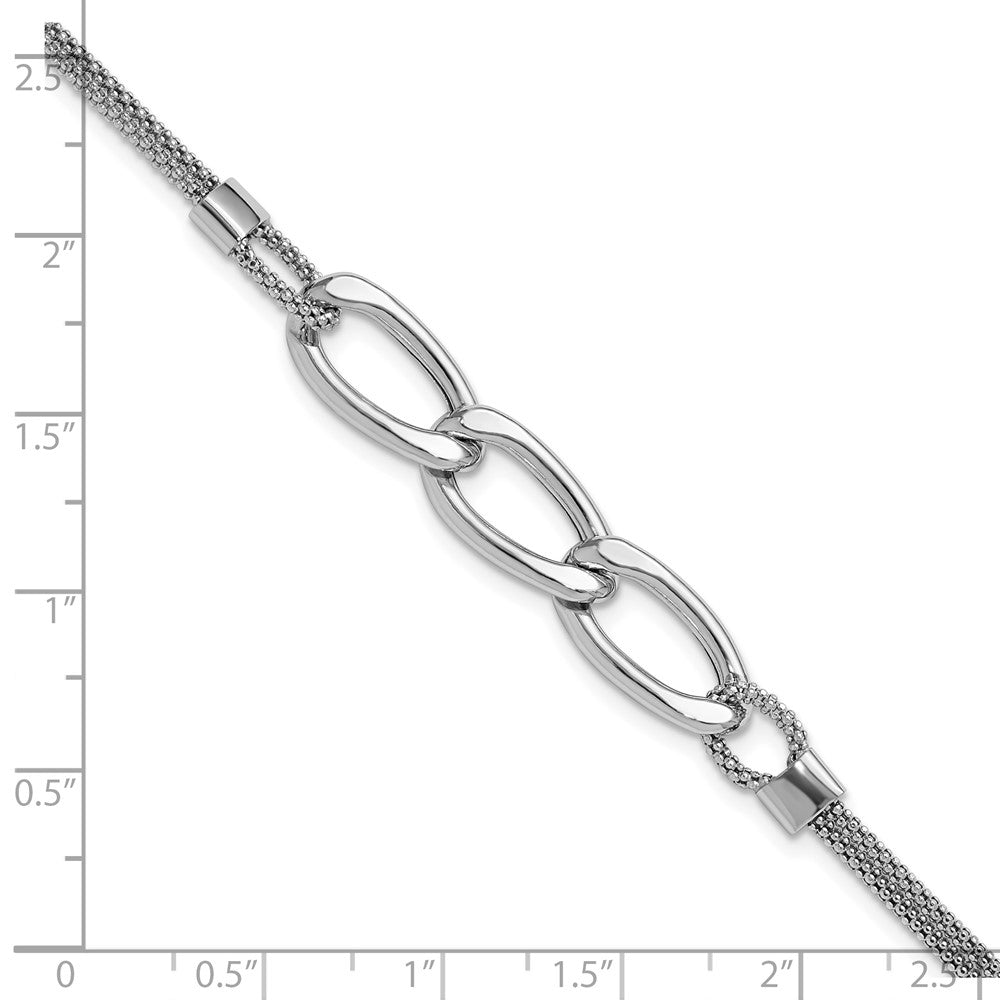 Sterlingsilber Rhodiniert Platin Poliert Multi Strang 1 Zoll Verlängerung. Armband