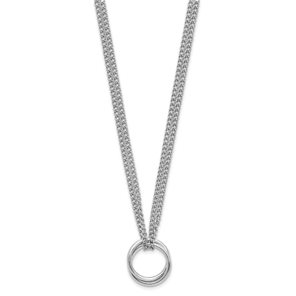 Sterlingsilber Rhodiniert Plt Multi Strang Kreise mit 2 Zoll Verlängerung. Halskette