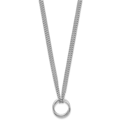 Sterlingsilber Rhodiniert Plt Multi Strang Kreise mit 2 Zoll Verlängerung. Halskette