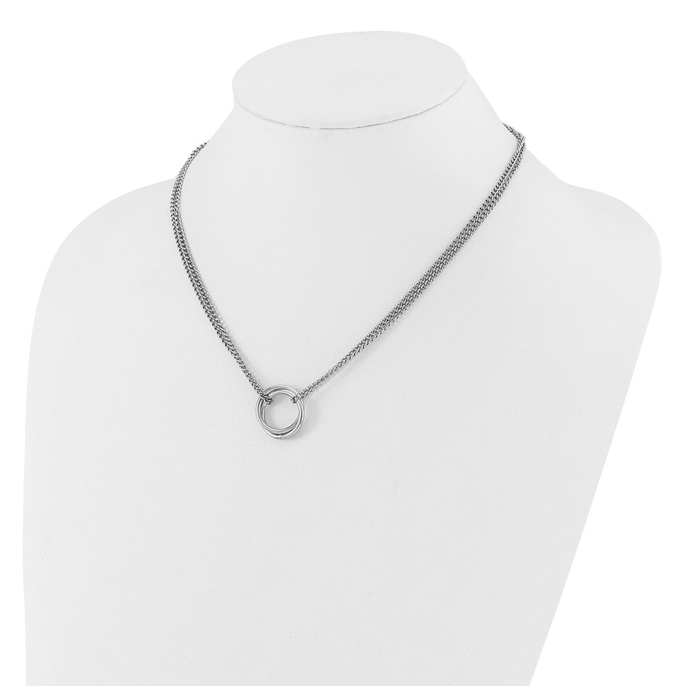 Sterlingsilber Rhodiniert Plt Multi Strang Kreise mit 2 Zoll Verlängerung. Halskette