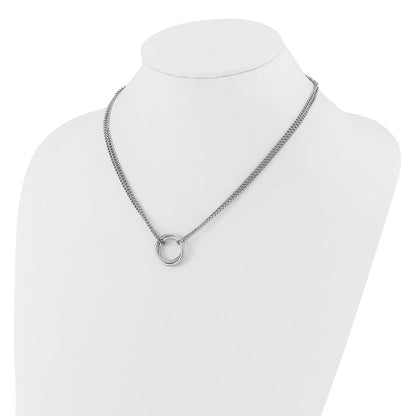 Sterlingsilber Rhodiniert Plt Multi Strang Kreise mit 2 Zoll Verlängerung. Halskette