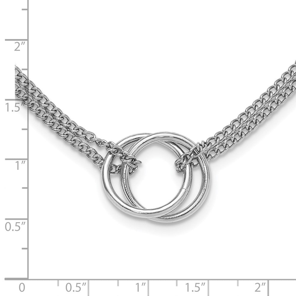 Sterlingsilber Rhodiniert Plt Multi Strang Kreise mit 2 Zoll Verlängerung. Halskette