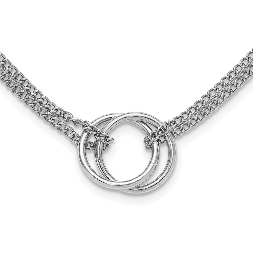 Sterlingsilber Rhodiniert Plt Multi Strang Kreise mit 2 Zoll Verlängerung. Halskette