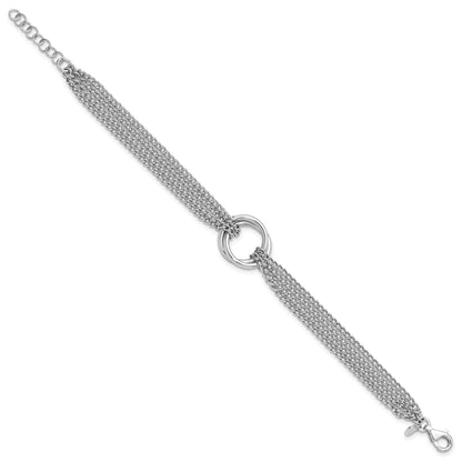 Sterlingsilber Rhodiniert Plt Multi Strang Kreise mit 1 Zoll Verlängerung. Armband