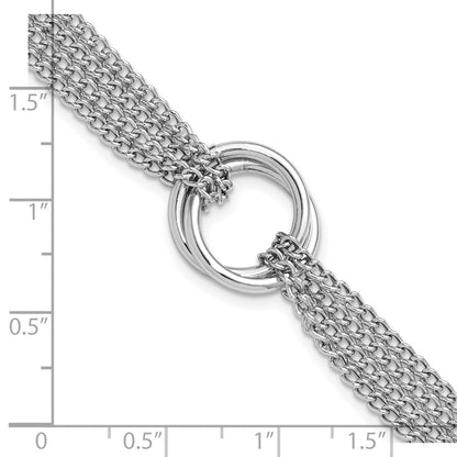 Sterlingsilber Rhodiniert Plt Multi Strang Kreise mit 1 Zoll Verlängerung. Armband