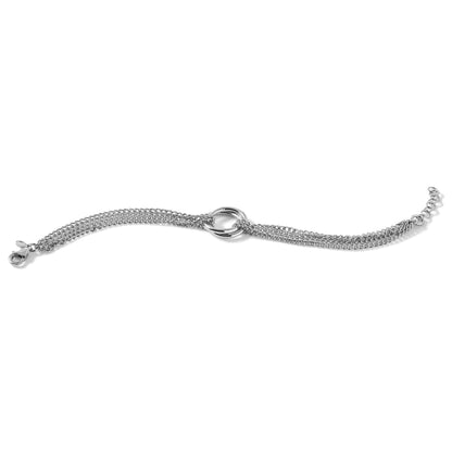 Sterlingsilber Rhodiniert Plt Multi Strang Kreise mit 1 Zoll Verlängerung. Armband