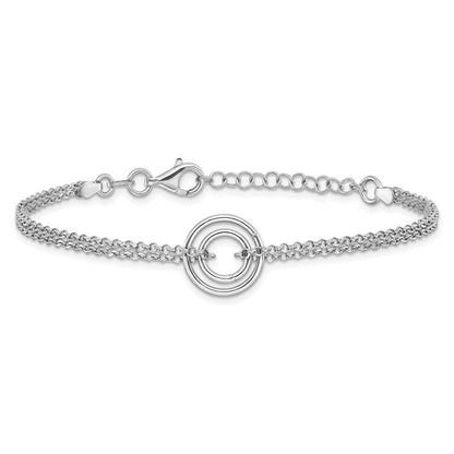 Sterlingsilber Rhodiniert Pl Poliert 2 Strang Kreis 1.5 Zoll Verlängerung. Bracel