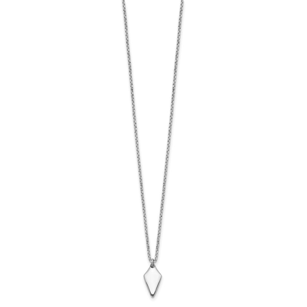 Sterlingsilber Rhodiniert Poliert Arrowhead 1 Zoll Verlängerung. Halskette