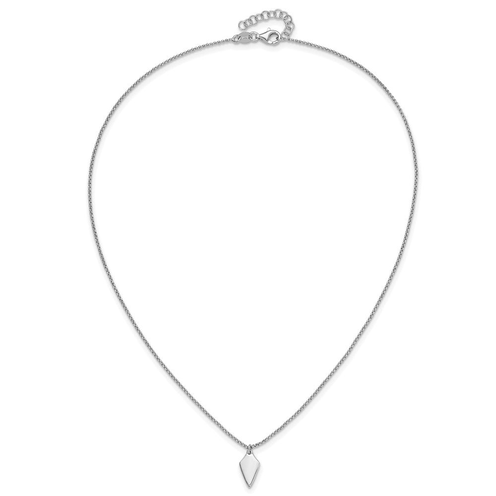 Sterlingsilber Rhodiniert Poliert Arrowhead 1 Zoll Verlängerung. Halskette