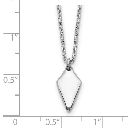 Sterlingsilber Rhodiniert Poliert Arrowhead 1 Zoll Verlängerung. Halskette