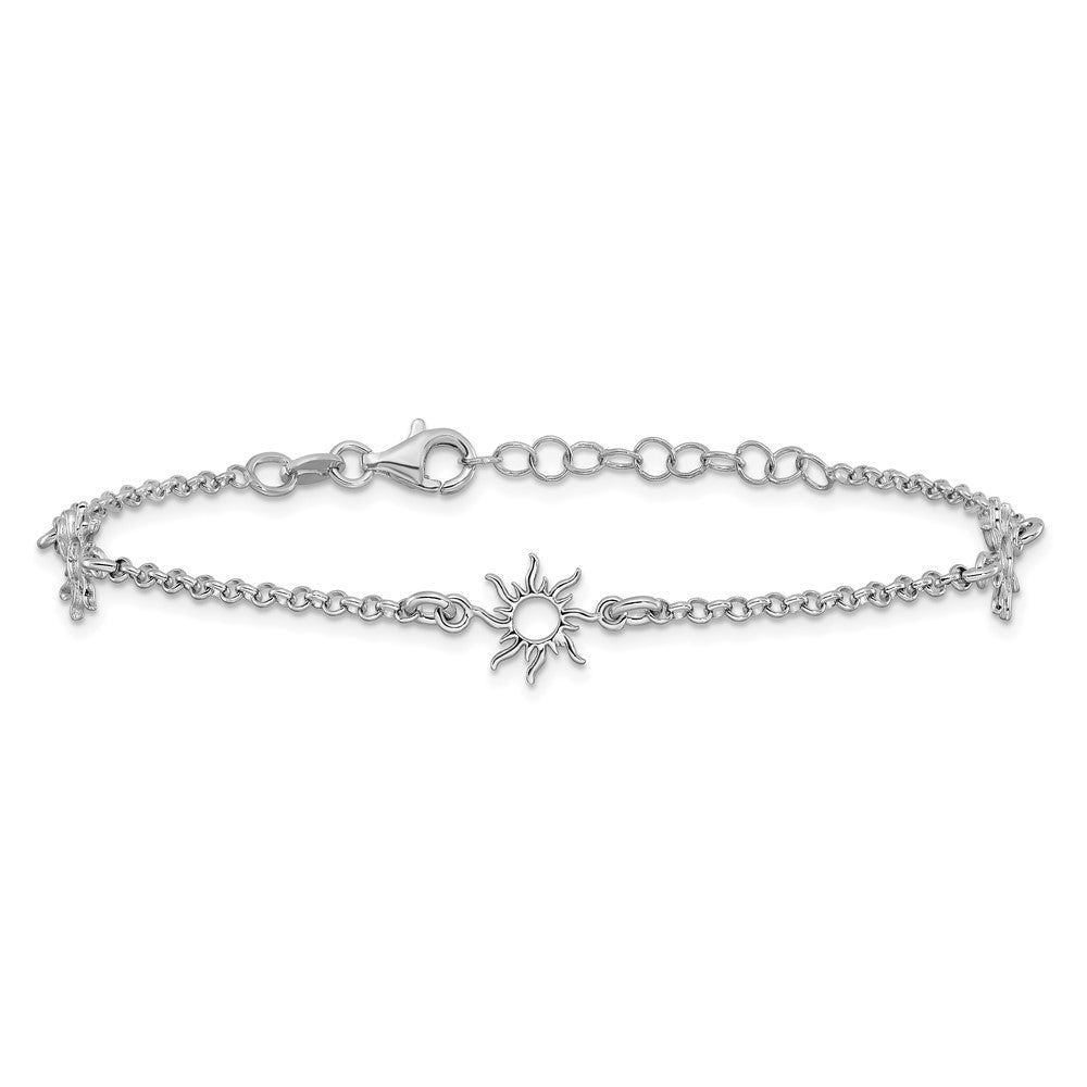 Sterlingsilber Rhodiniert Poliert Suns 1 Zoll Verlängerung. Armband