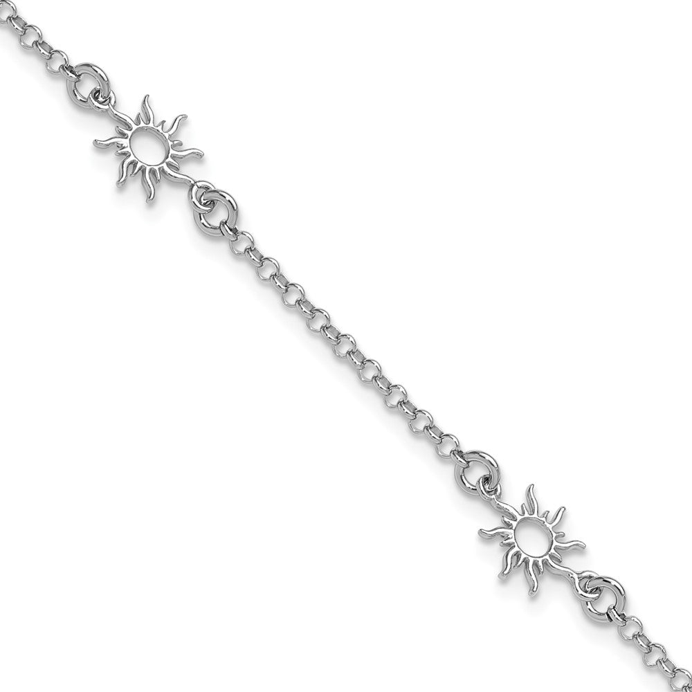 Sterlingsilber Rhodiniert Poliert Suns 1 Zoll Verlängerung. Armband