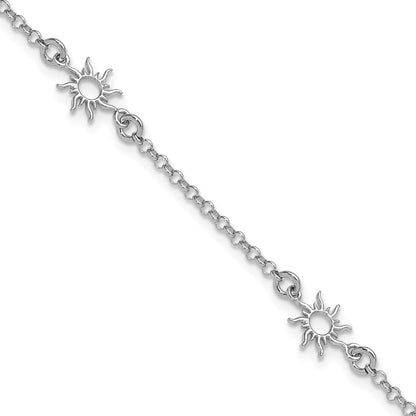 Sterlingsilber Rhodiniert Poliert Suns 1 Zoll Verlängerung. Armband