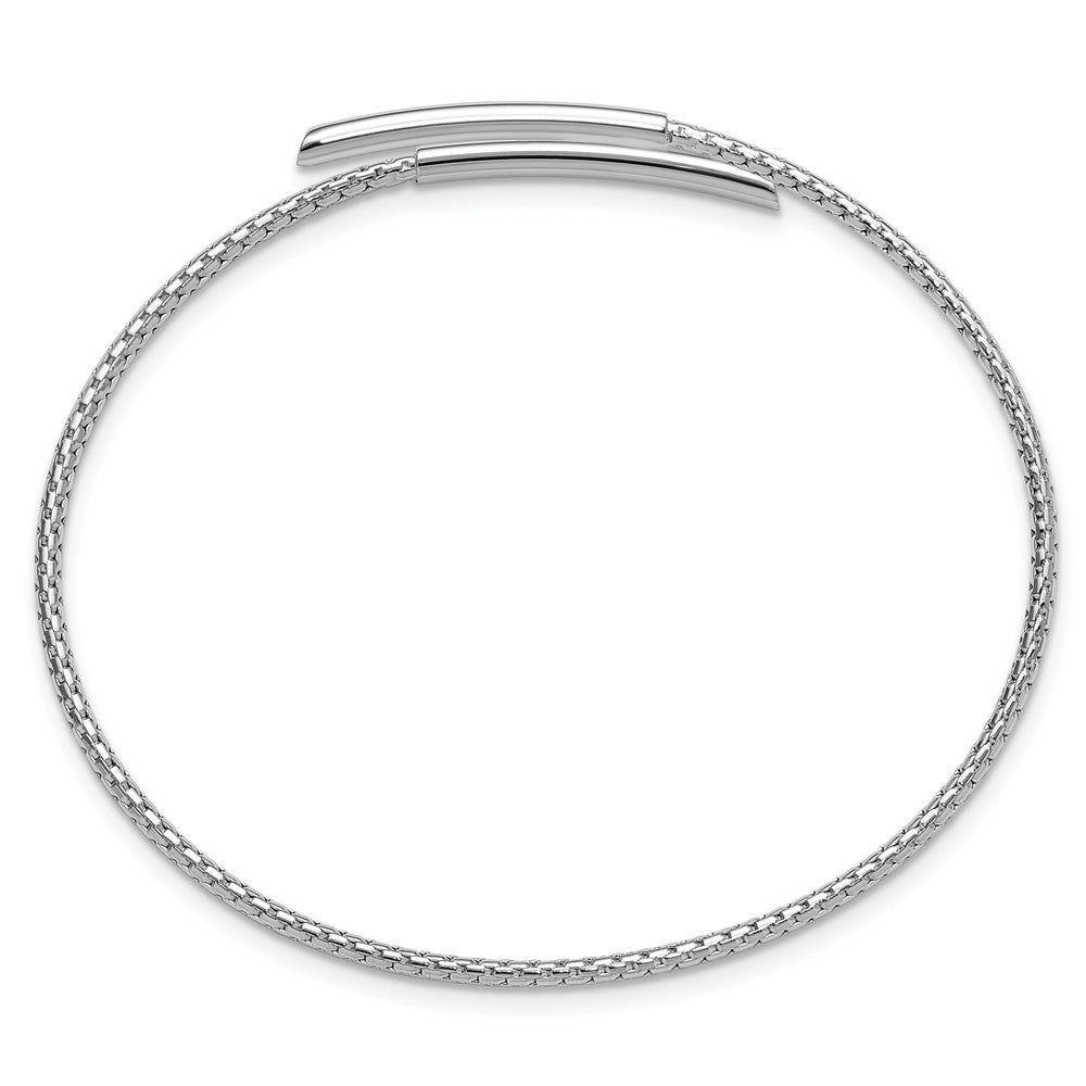 Sterlingsilber Rhodiniert Poliert Bypass Manschette Armreif