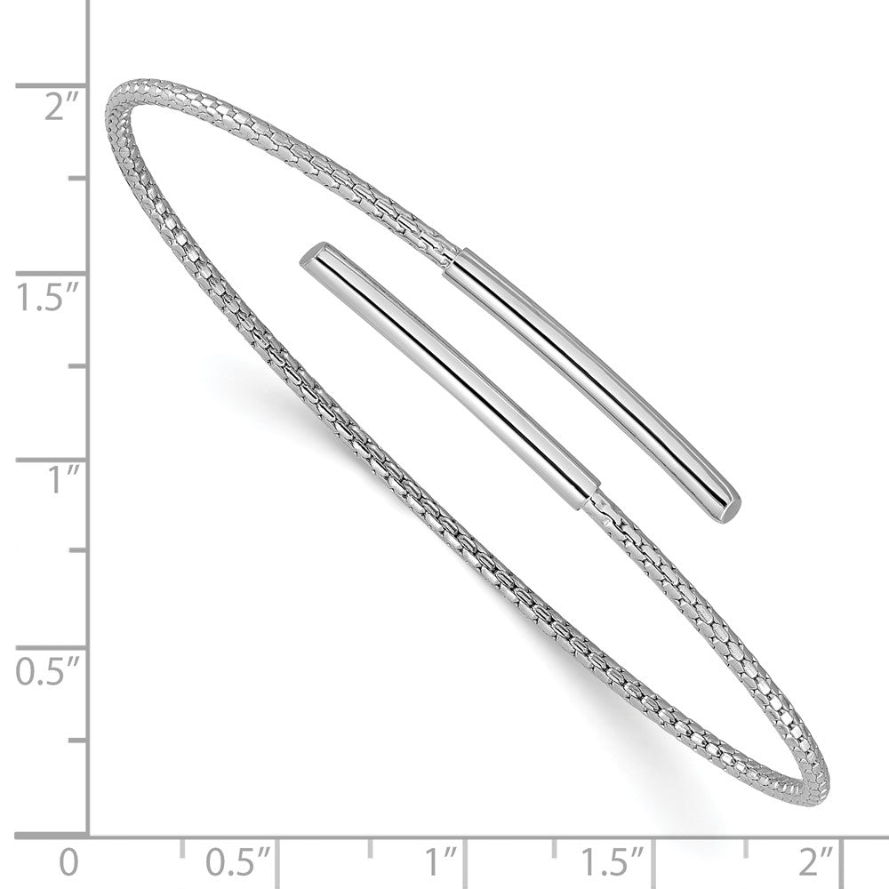 Sterlingsilber Rhodiniert Poliert Bypass Manschette Armreif