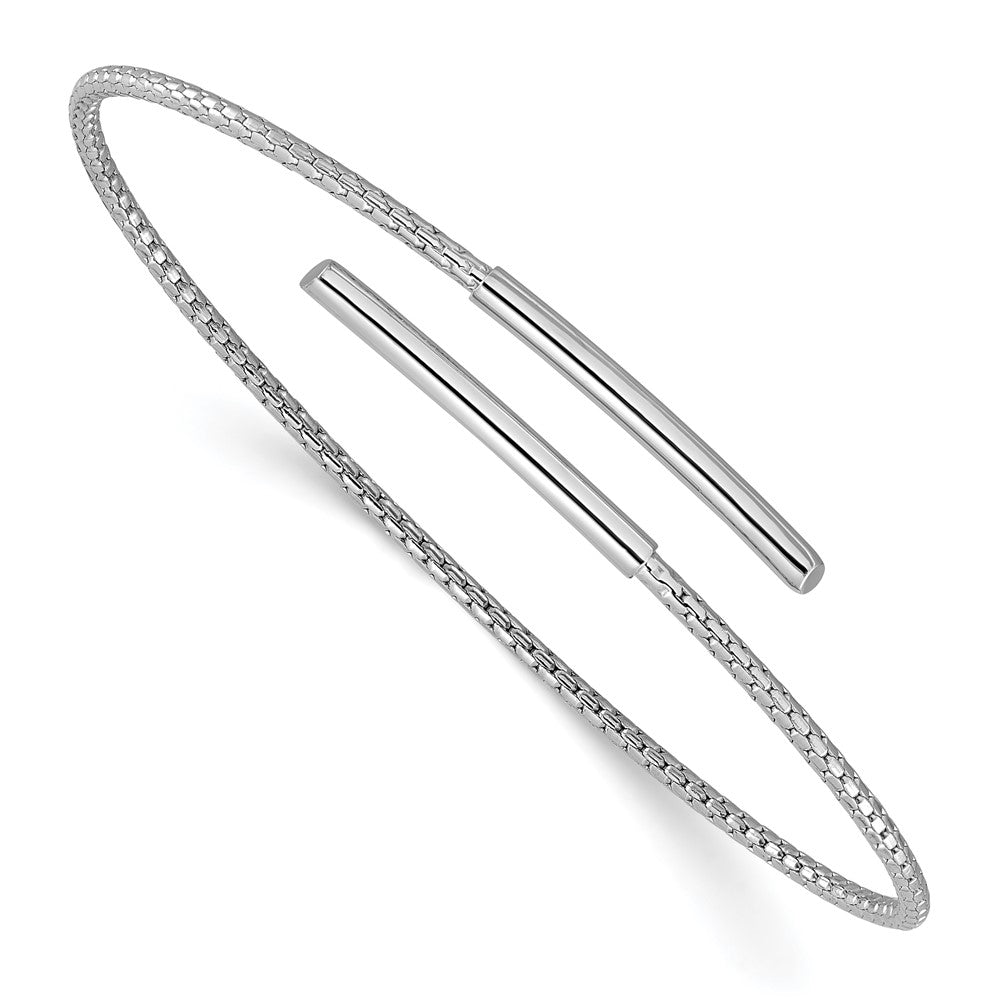 Sterlingsilber Rhodiniert Poliert Bypass Manschette Armreif